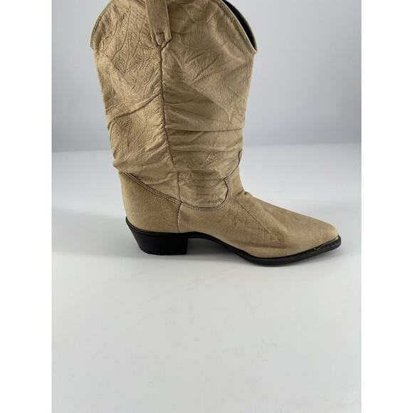 Dingo Womens Boots Tan Beige Pull On Boho Cowgirl Size 8 M Rodeo USA - Picture 3 of 7